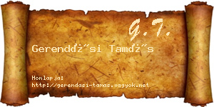 Gerendási Tamás névjegykártya